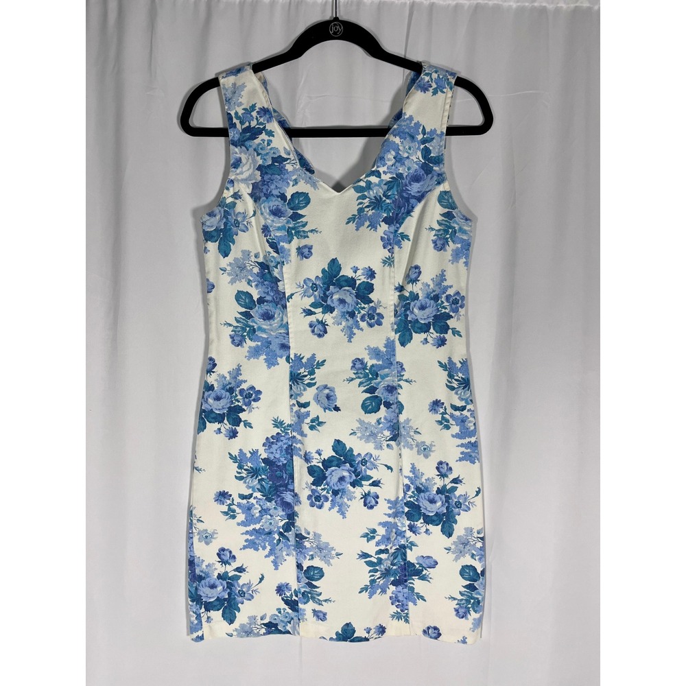 Vintage 90s My Michelle‎ Blue Floral Mini Dress Size 7/8